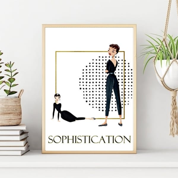 Audrey Hepburn Print, Hollywood Sophistication Wall Print, Printable Wall Art, Instant Digital Download,Hepburn Download. Unique Gift.