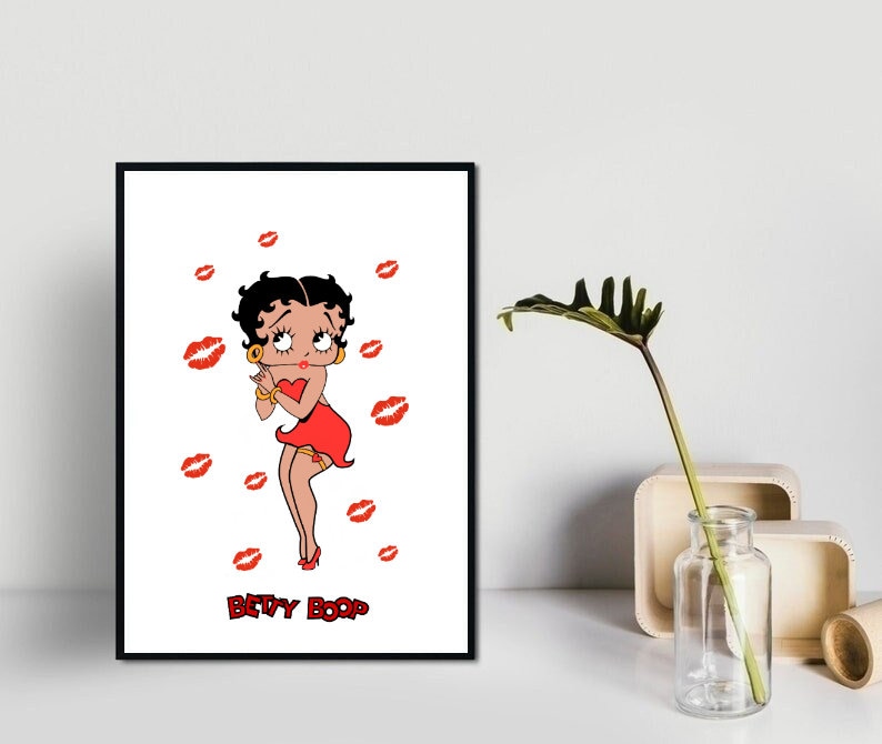 Betty Boop Poster, Betty Boop Print, Vintage Betty Boop Wall Print ...