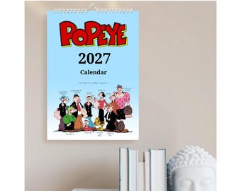 2027 Popeye Calendar: Nostalgic Cartoon Art (PDF Download)