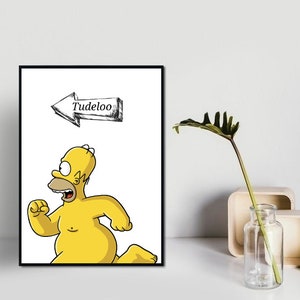 Badkamer The Simpsons, WC-poster/afdruk, klassieke strip/cartoon muurafdruk, afdrukbare muurkunst, instant digitale download. Uniek cadeau.
