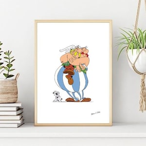 Asterix, Obelix & Dogmatix Poster/Print, Cartoon Wall Print, Printable Wall Art, Instant Digital Download, Unique Last Minute Gift