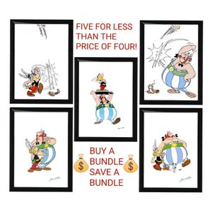 SUPER OFFRE SPÉCIALE !! Lot d'affiches A4 Astérix, art mural imprimable personnage classique, impressions d'art numériques téléchargeables. Cadeau unique.