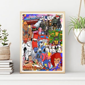 Poster/stampa di cartoni animati retrò anni '80, arte murale stampabile di cartoni animati classici, download digitale istantaneo. Regalo unico. Regalo dell'ultimo minuto