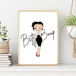 Betty Boop Print/Poster, Classic Cartoon Character Wall Art, Printable Instant Digital Download, Unique Gift.Last Minute Gift
