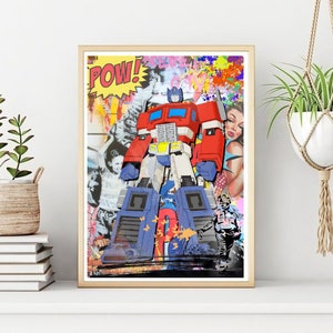 Retro 80er Jahre Cartoon Charakter Poster / Druck, klassische Cartoon druckbare Wandkunst, sofortiger digitaler Download. Einzigartiges Geschenk.Last Minute Geschenk