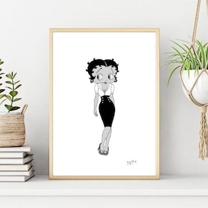 Betty Boop Print/Poster, Classic Cartoon Character Wall Art, Printable Instant Digital Download, Unique Gift.Last Minute Gift
