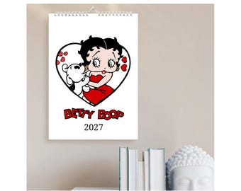 Betty Boop 2027 Calendar: A4 Printable Monthly Planner (PDF Download)