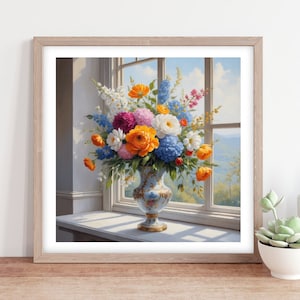 Antique/Vintage Floral Painting Print/Poster, Printable Wall Art, Instant Digital Download. Unique Gift.