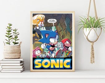 Poster del videogioco, poster/stampa di Sonic The Hedgehog, arte murale arcade stampabile, download digitale immediato. Regalo unico dell'ultimo minuto