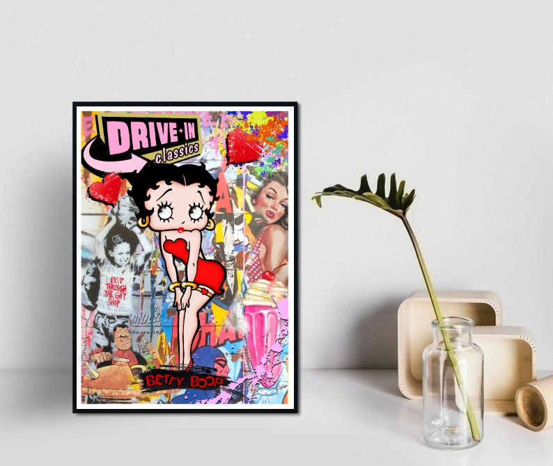 Betty Boop Graffiti Poster/print, Classic Cartoon Character Poster ...