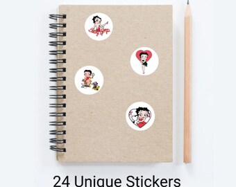 Betty Boop Stickers: A4 Printable Character Sheet (Digital Download)