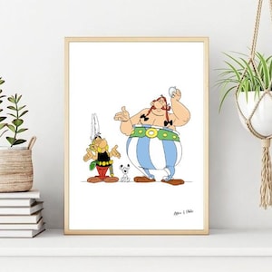 Asterix, Obelix & Dogmatix Poster/Print, Cartoon Wall Print, Printable Wall Art, Instant Digital Download, Unique Last Minute Gift