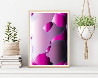 Abstract Pink Wall Art, Printable Poster, Instant Digital Download. Unique Gift.