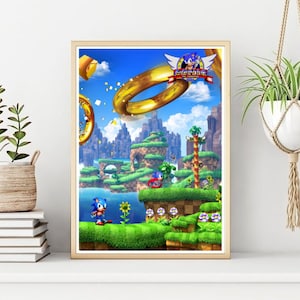 Video Game Poster, Sonic The Hedgehog Poster/Print, Printable Arcade Wall Art, Instant Digital Download. Unique Gift.Last Minute Gift