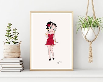 Vintage Betty Boop Poster: Printable Wall Art (Digital Download)