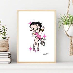 Betty Boop Print/Poster, Betty Boop Wall Print, Instant Download, Printable Wall Art. Unique Gift.Last Minute Gift