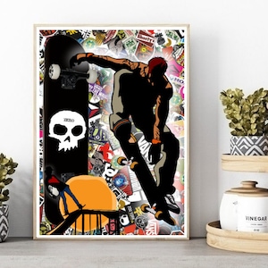 Skateboard Poster/Print, Downloadable Sports Print/Poster, Printable Wall Art, Instant Download, Digital Home Printable. Unique Gift.