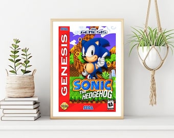 Poster di videogiochi, poster/stampa di Sonic The Hedgehog, arte murale arcade stampabile, download digitale immediato. Regalo unico. Regalo dell'ultimo minuto.