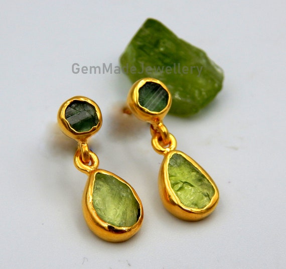 Boucles D'oreilles En Perle Des Mers Du Sud Et Péridot - Argent Sterling, Fait Main, Neuf Avec étiquettes