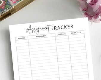 assignment deadline tracker Assignment Tracker Template PDF Printable For All Students