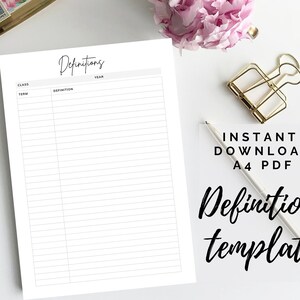 Definitions PDF Printable for Nursing, Medical, Law Students - Etsy