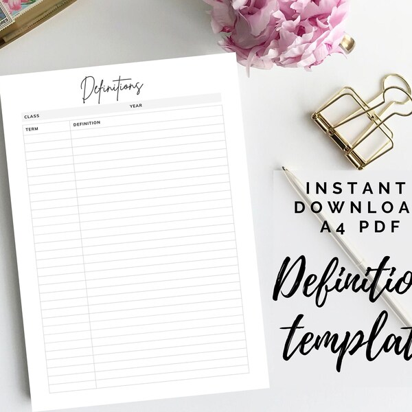 Nursing Definitions Template Etsy Nursing Definitions Template Etsy