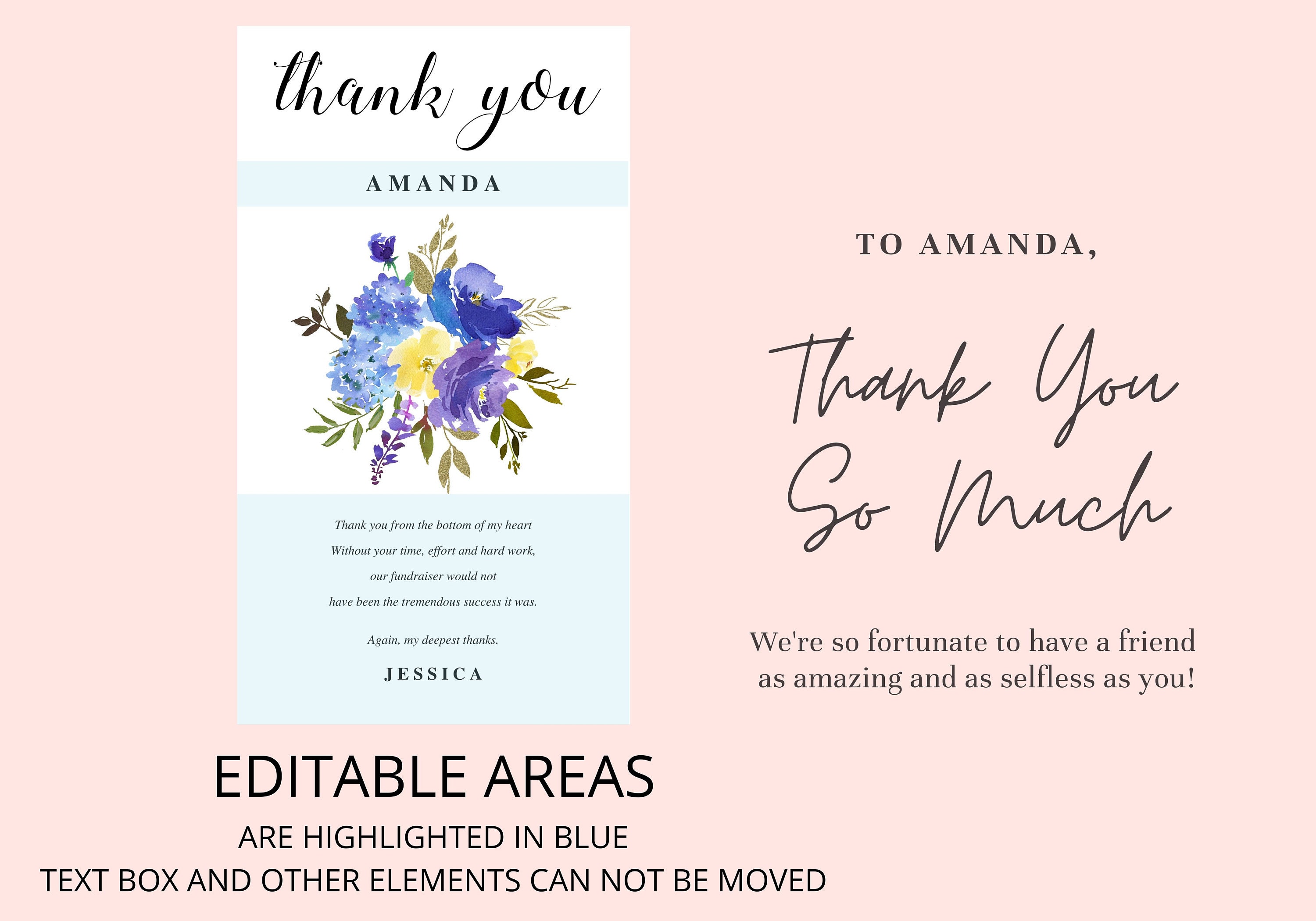 Virtual Thank You Card Digital Thank You Cards Thank You Etsy