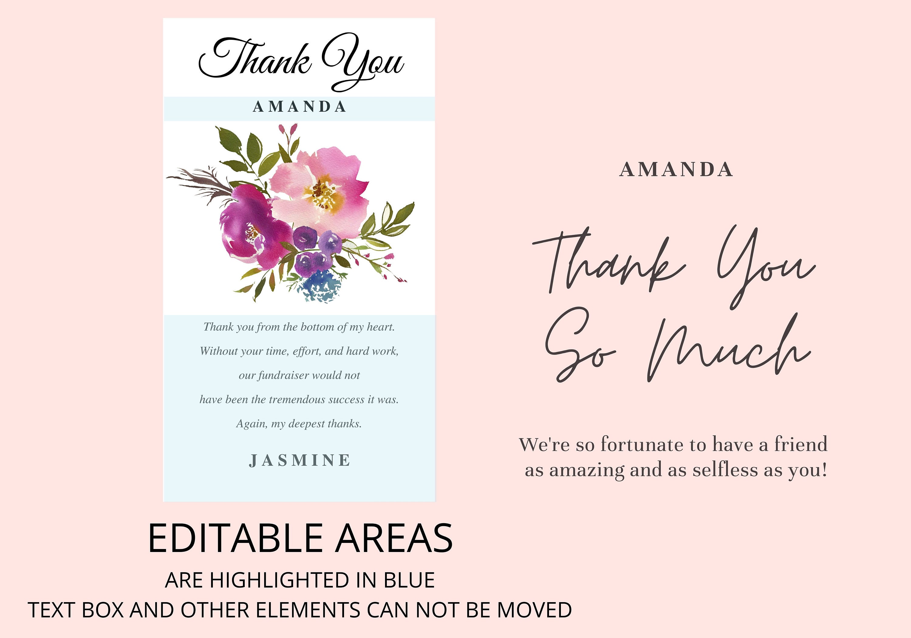 Virtual Thank You Card Digital Thank You Cards Thank You Etsy
