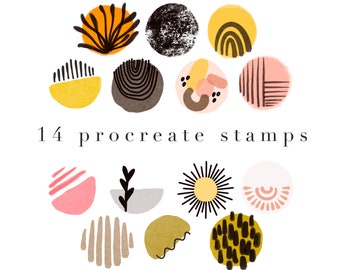 Hand Drawn Boho Circle Stamp Set || Digital Stickers || Procreate Instant Download || Clip Art