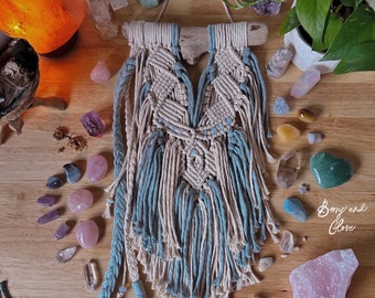 Mother Ocean | Macrame + Crystal Bundle Set Wall Hanging | Gift of Strength for Divine Mama Goddess