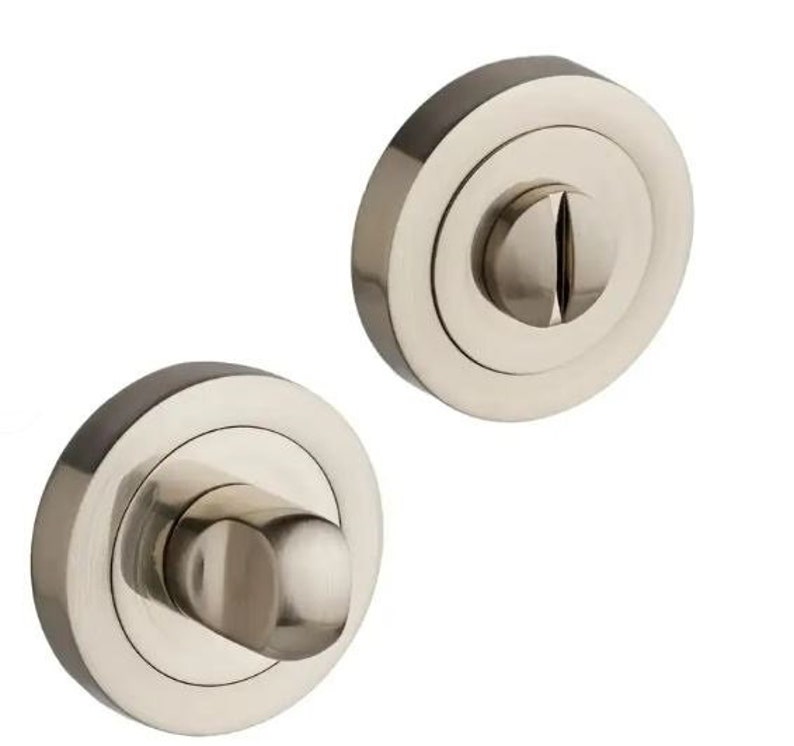 Designer Bathroom Door Thumb Turn Lock and Release Set Door Furniture & Hardware Toilet Door