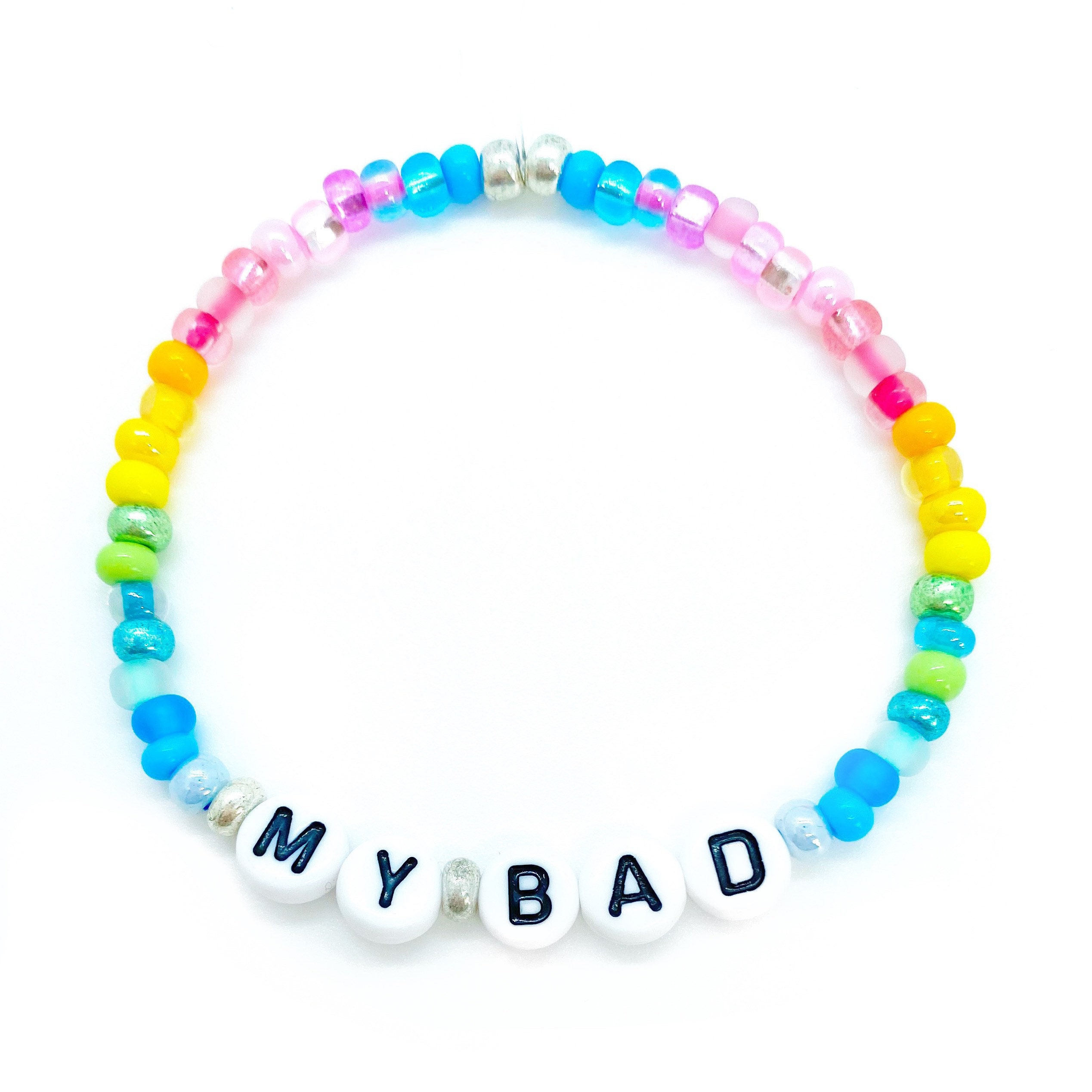 Rainbow Custom Word Bracelet Saying Bracelet Word Bracelet Etsy UK