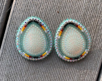 Native American Beaded Teardrop Earrings