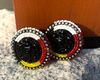 Native American Beaded Turtle Earrings