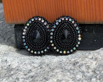 Native American Beaded Teardrop Earrings