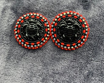 Native American Beaded Turtle Earrings
