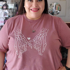 Skeleton Heart Hands Graphic Tee | Love | Skeleton Pinky | Pinky Promise | Tee