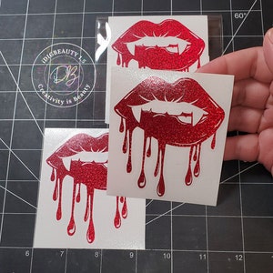 Vamp Lips Drip Decal | Drips | Vampire Lips | Fangs | CUSTOM SIZES