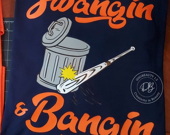 Swangin & Bangin T-Shirt | Houston | Baseball | Graphic Tee | Navy
