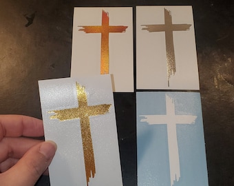 Cross Decal | Distressed Cross | Christian | CUSTOM SIZES