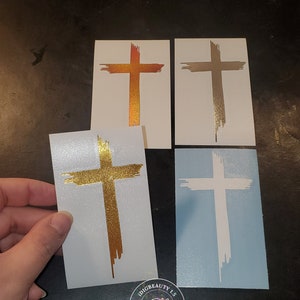 Cross Decal | Distressed Cross | Christian | CUSTOM SIZES