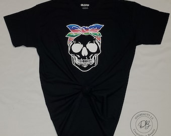 Skull with Serape T-Shirt | Skull | Serape | Skull with Bandana | Graphic Tee