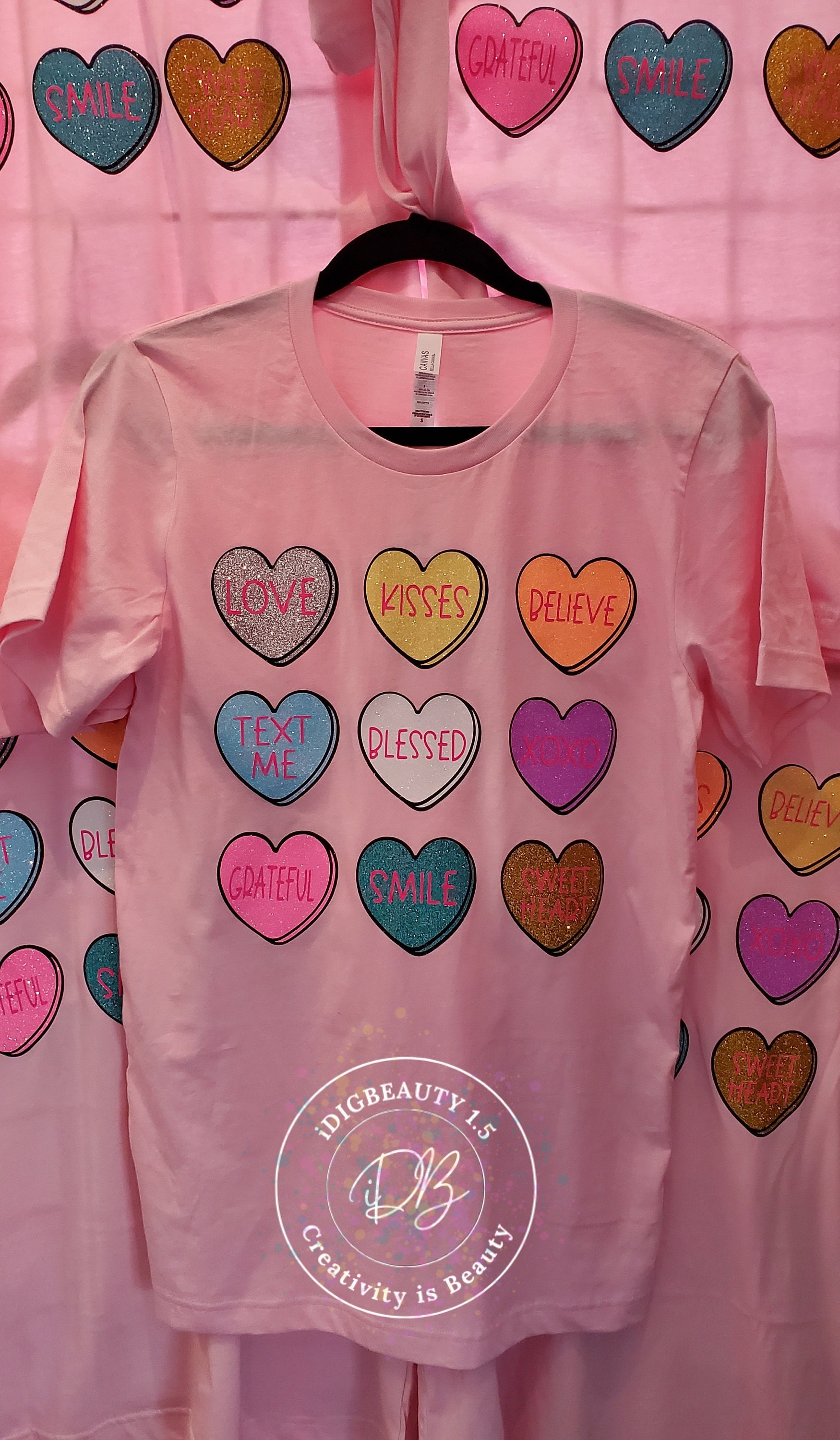 Ekstrem fattigdom kaste Cornwall Conversation Hearts T-shirt Glitter Hearts Convo - Etsy