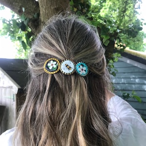 We need the bees Eco recycled aluminium bottle top eco hair  barrette gift for her