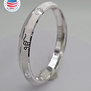 Ik Onkar Satnam Mantra Micro Carved Punjabi Curved Kada