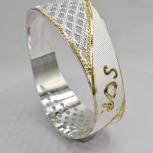 Handmade 999 Pure Silver Love Proposal Khalsa Kara Kada Bracelet