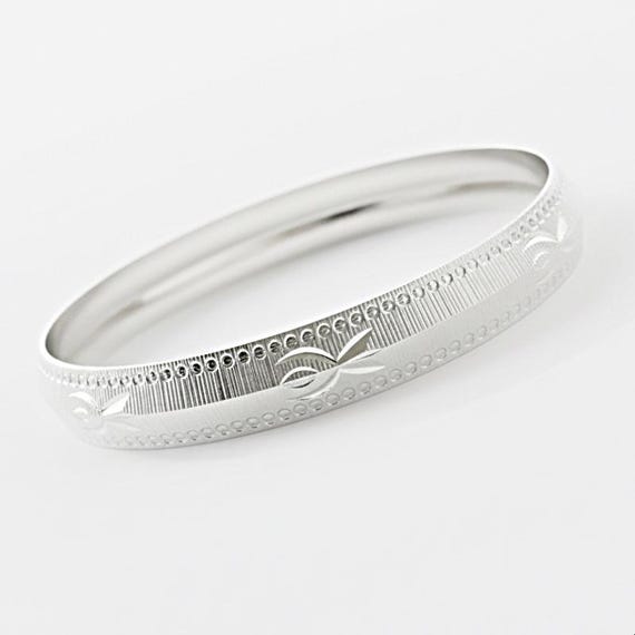 999 Solid Silver Bangle | Handmade Vintage Style Mens Kada