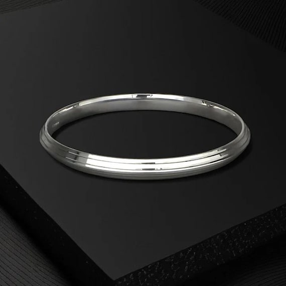 Handmade 999 Pure Silver Bangle | Punjabi Sikh Kara Kada, V Shape