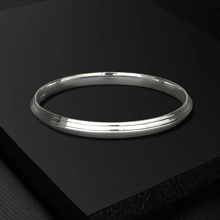 Handmade 999 Pure Silver Bangle | Punjabi Sikh Kara Kada, V Shape