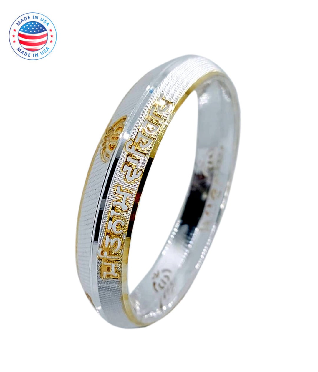 999 Pure Silver 'satnam Shri Waheguru' Kada: Customizable Sikh